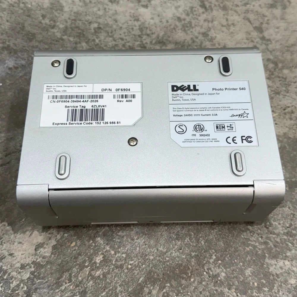Dell Photo Printer 540 Compact Snapshot Printer w Cables Paper Powers On